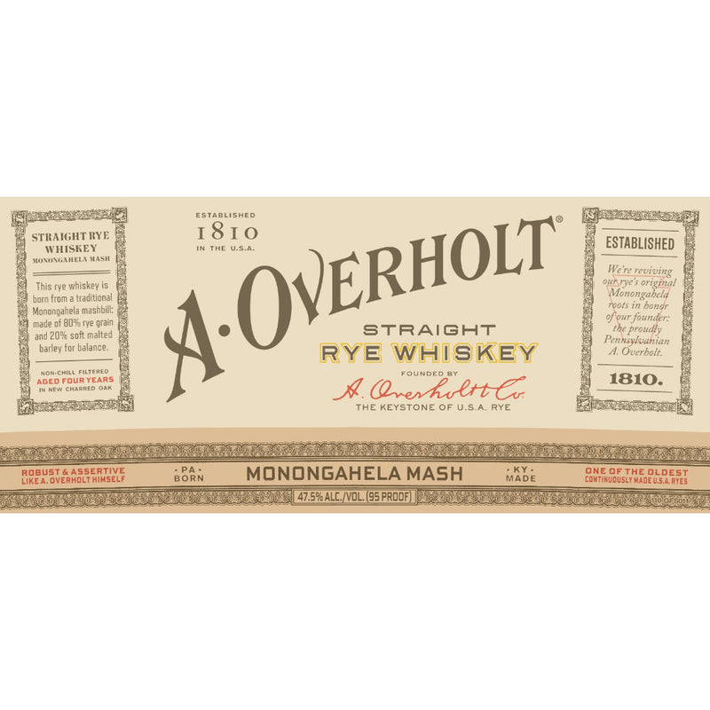 A. Overholt Monongahela Mash Straight Rye