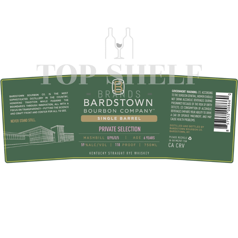 Bardstown Bourbon Single Barrel Private Selection Rye