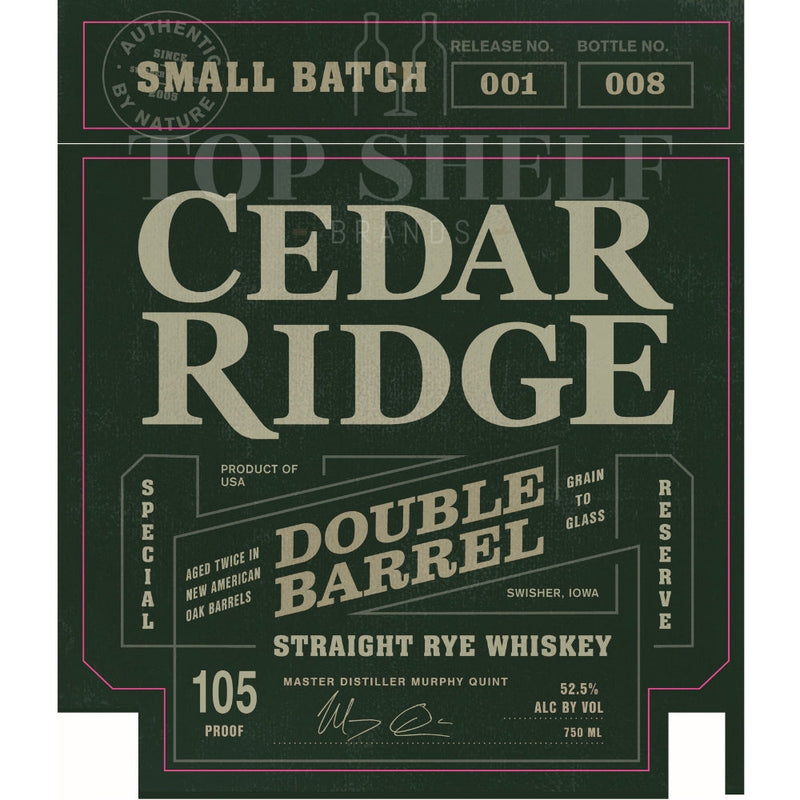 Cedar Ridge Double Barrel Straight Rye Whiskey