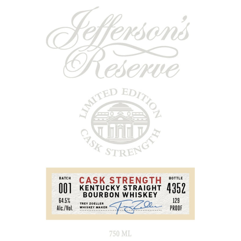 Jefferson’s Reserve Limited Edition Cask Strength Bourbon