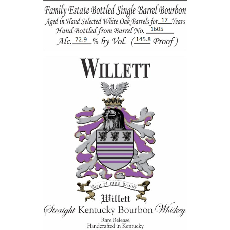 Willet 17 Year Old Single Barrel Bourbon Barrel 