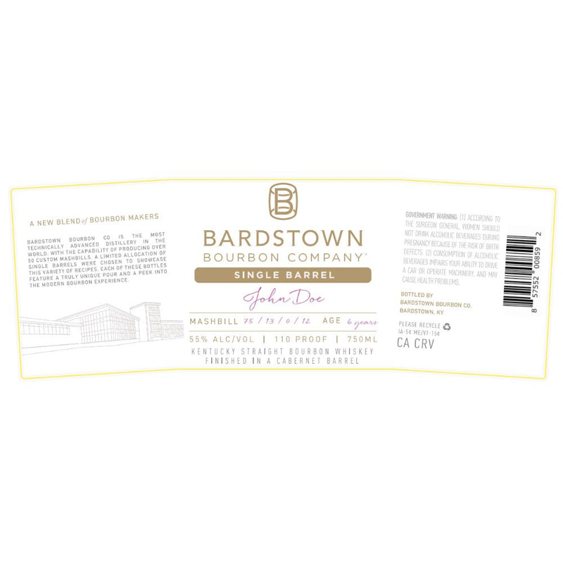 Bardstown Bourbon Single Barrel Bourbon Finished in a Cabernet Barrel - Main Street Liquor