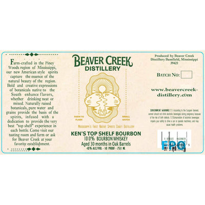 Beaver Creek Distillery Ken’s Top Shelf Bourbon - Main Street Liquor
