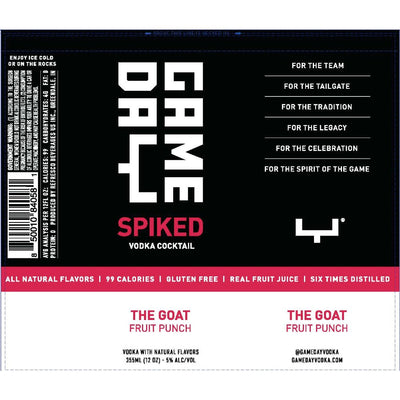 GameDay The Goat Fruit Punch Spiked Vodka Cocktail 4pk - Main Street Liquor