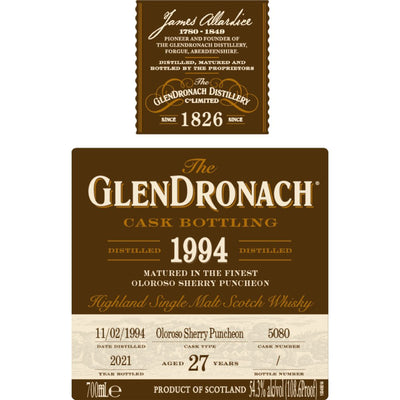 GlenDronach 27 Year Old 1994 Cask #5080 - Main Street Liquor