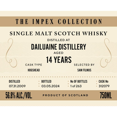 The ImpEx Collection Dailuaine Distillery 14 Year Old - Main Street Liquor