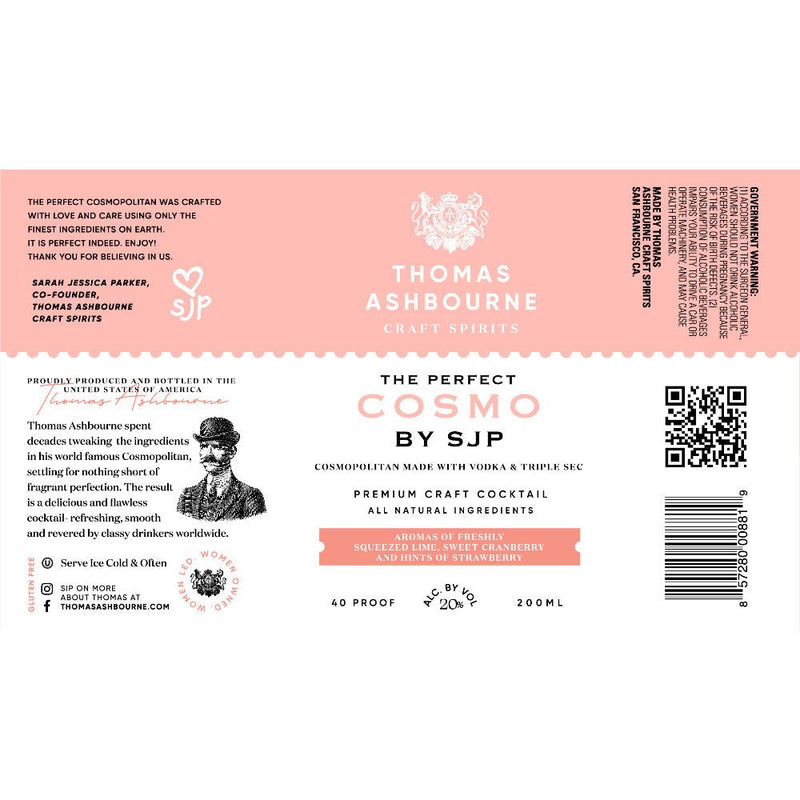 Thomas Ashbourne The Perfect Cosmo by Sarah Jessica Parker 4PK Cans - Main Street Liquor