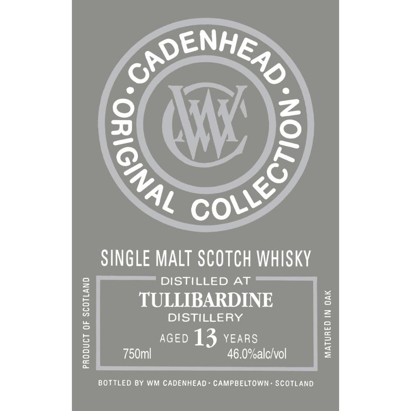 WM Cadenhead Original Collection 13 Year Old Tullibardine Distillery - Main Street Liquor